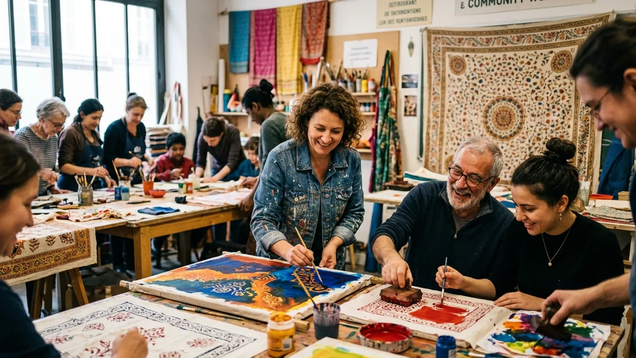 Mobilisation citoyenne et résidents locaux lors d'un atelier culturel partagé